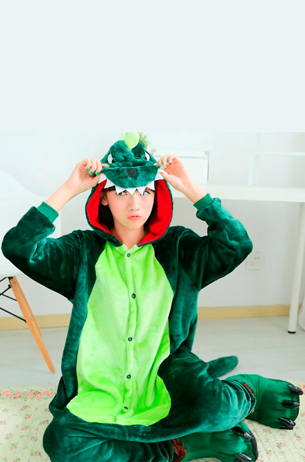 

Кигуруми детский K0-10282, Зеленый динозавр, 110, K0-10282