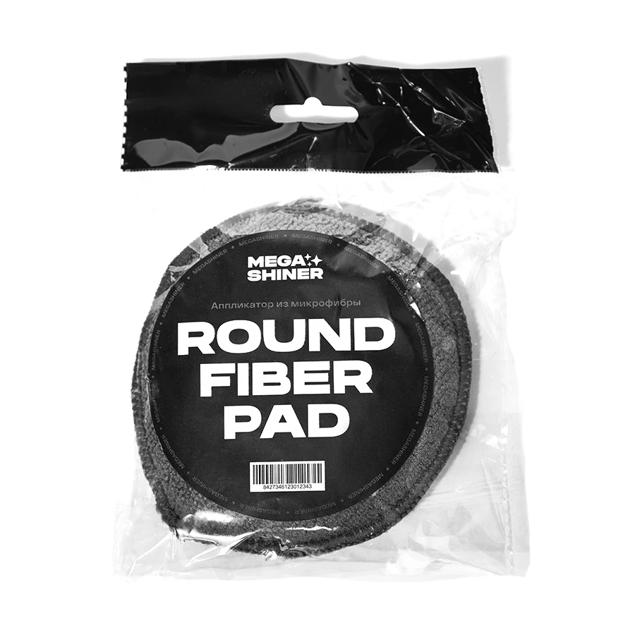

Губка Аппликатор микрофибровый с карманом Round Fiber Pad, d=12 см MegaShiner, Серый, MFPD