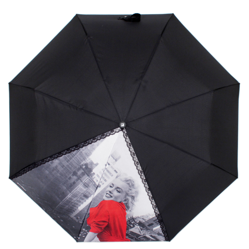 Зонт складной женский автоматический Flioraj 20104 FJ черный