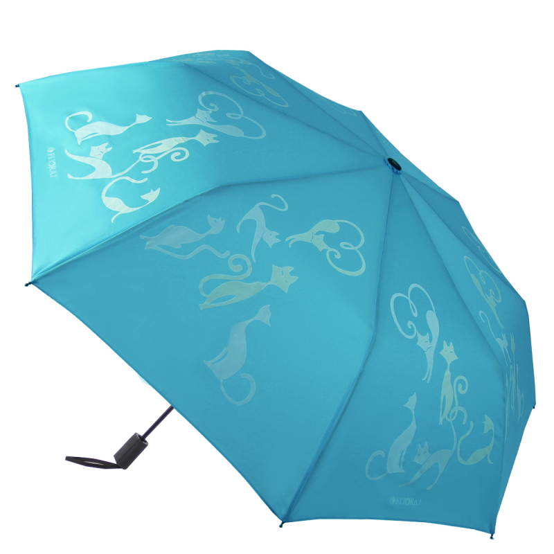 Зонт складной женский автоматический Flioraj 210617 FJ голубой  - купить