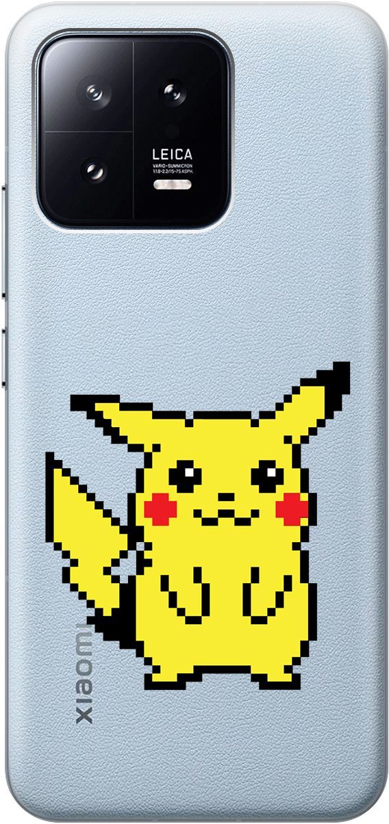 

Силиконовый чехол на Xiaomi 13 с 3D принтом "Pixel Pikachu" прозрачный, Прозрачный;желтый, 159018