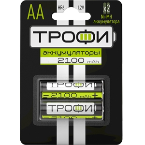 Набор из 2 шт, Трофи HR6-2BL 2100 mAh (20/240/14400)