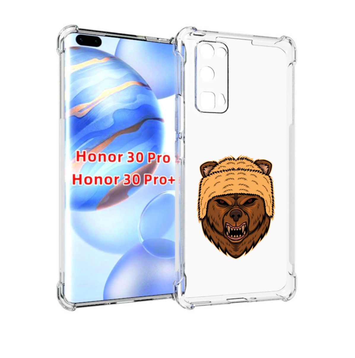 

Чехол бампер MyPads Медведь-в-шапке для Honor 30 Pro Honor, Прозрачный, Tocco