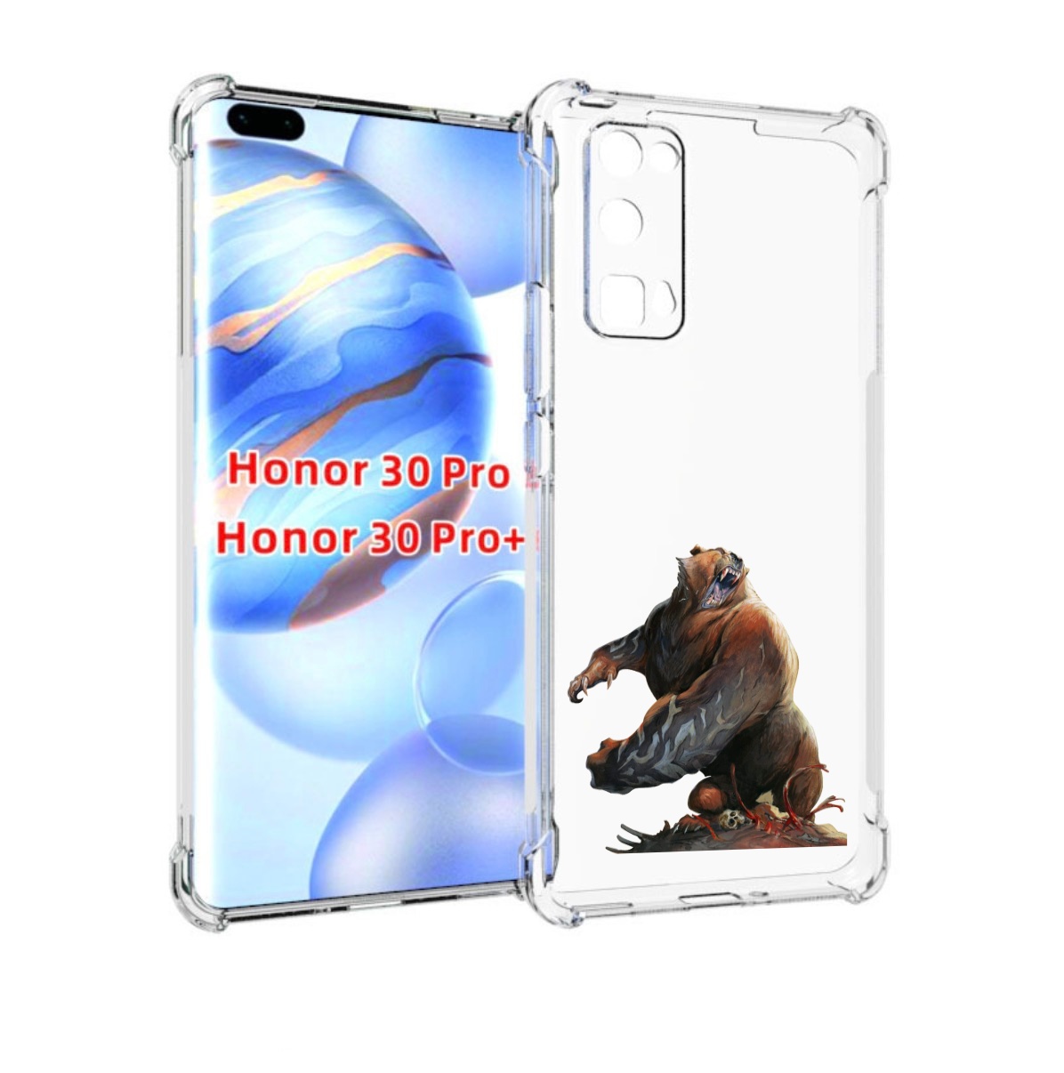 

Чехол бампер MyPads Медведь-жестокий для Honor 30 Pro Honor, Прозрачный, Tocco