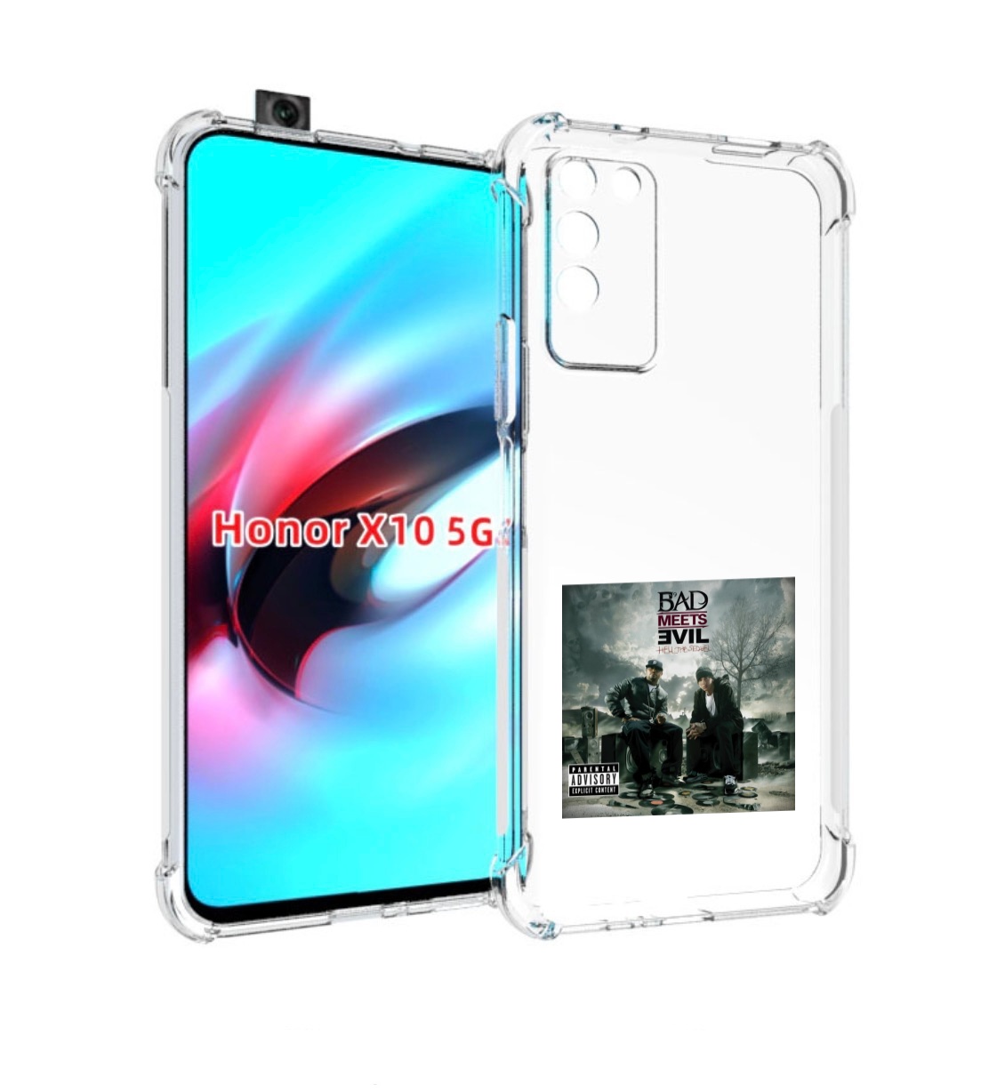 

Чехол MyPads Eminem BAD MEETS EVIL – HELL THE SEQUEL для Honor X10, Прозрачный, Tocco