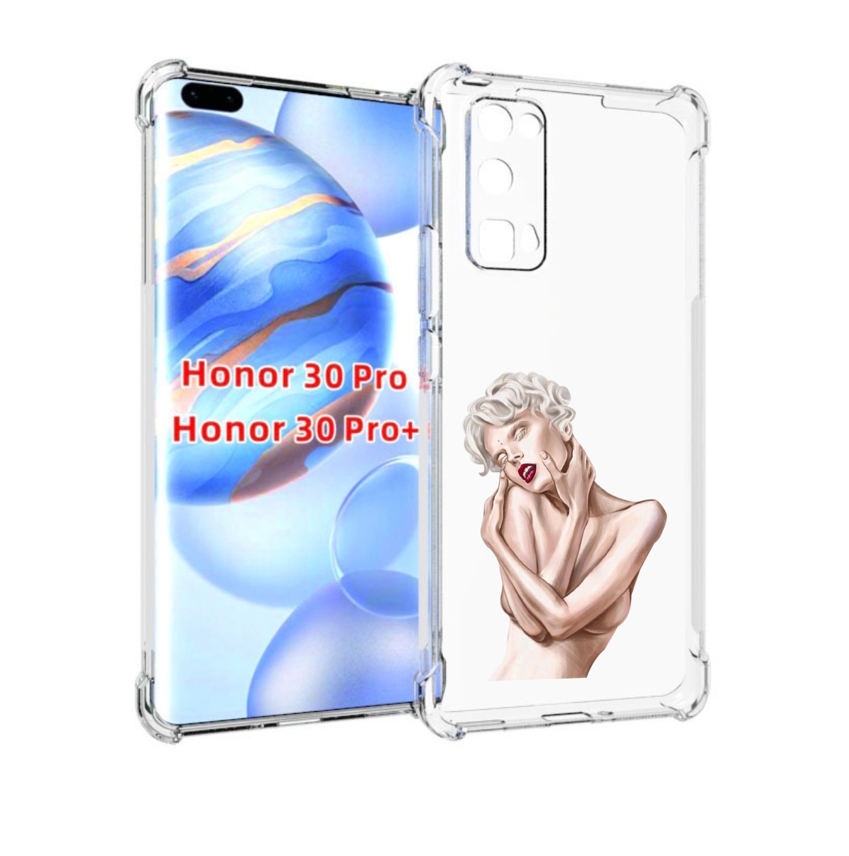 

Чехол бампер MyPads Мигера женский для Honor 30 Pro, Прозрачный, Tocco