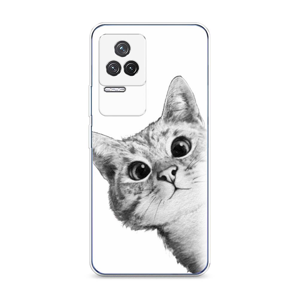 фото Силиконовый чехол "кот рисунок черно-белый" на xiaomi redmi k50 awog