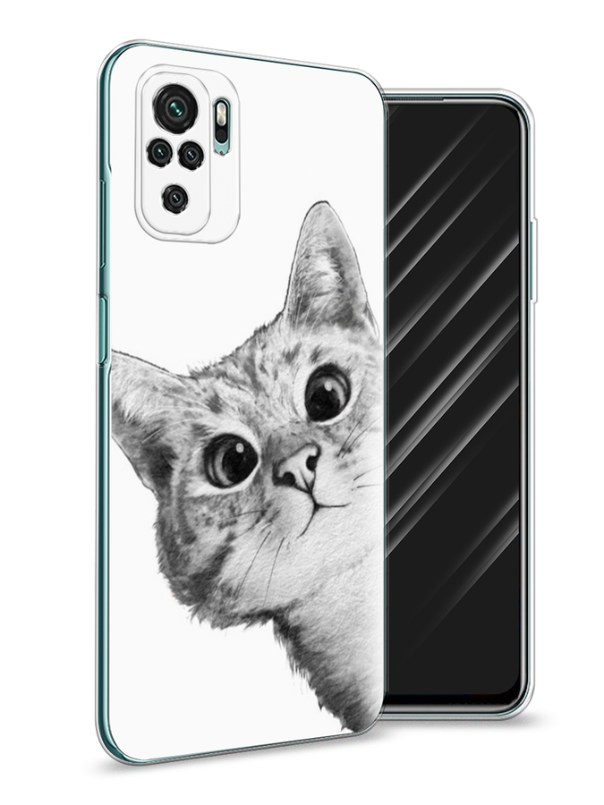 

Чехол Awog на Xiaomi Redmi Note 10/Note 10S/M5s "Кот рисунок черно-белый", Разноцветный, 39950-1