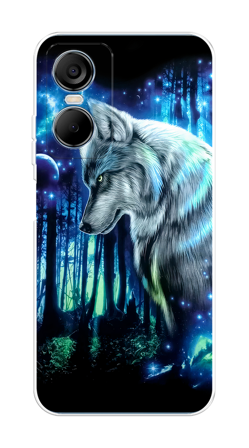 

Чехол на Tecno Pop 6 Pro "Сказочный волк", Синий;серебристый;черный, 302750-1