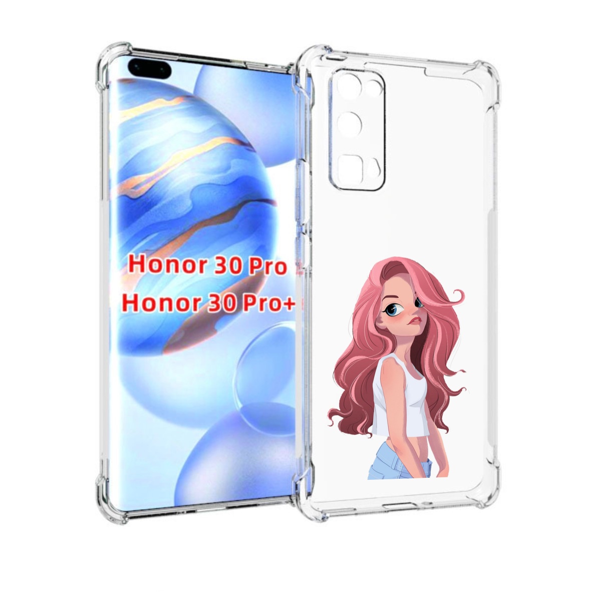

Чехол бампер MyPads Мультяшный-арт-девушки женский для Honor, Прозрачный, Tocco