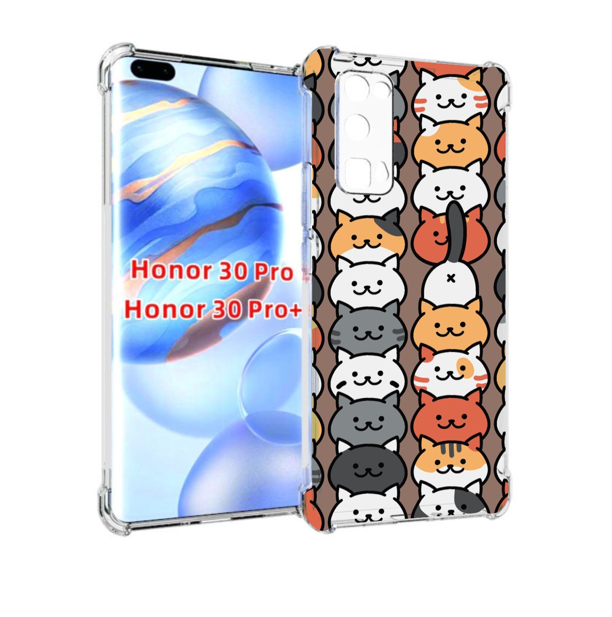 

Чехол бампер MyPads Найди-кота для Honor 30 Pro, Прозрачный, Tocco