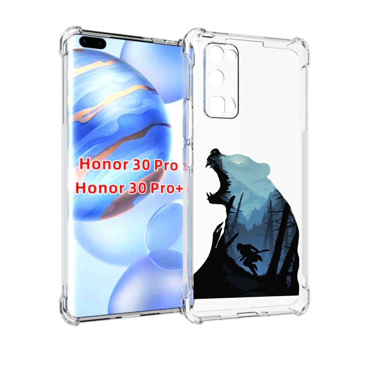 

Чехол бампер MyPads Ночной-медведь для Honor 30 Pro, Прозрачный, Tocco