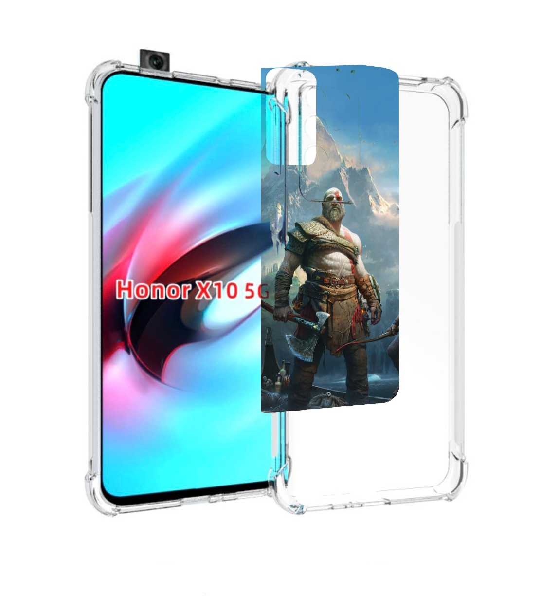 

Чехол MyPads God Of War Кратос Атрей для Honor X10, Прозрачный, Tocco