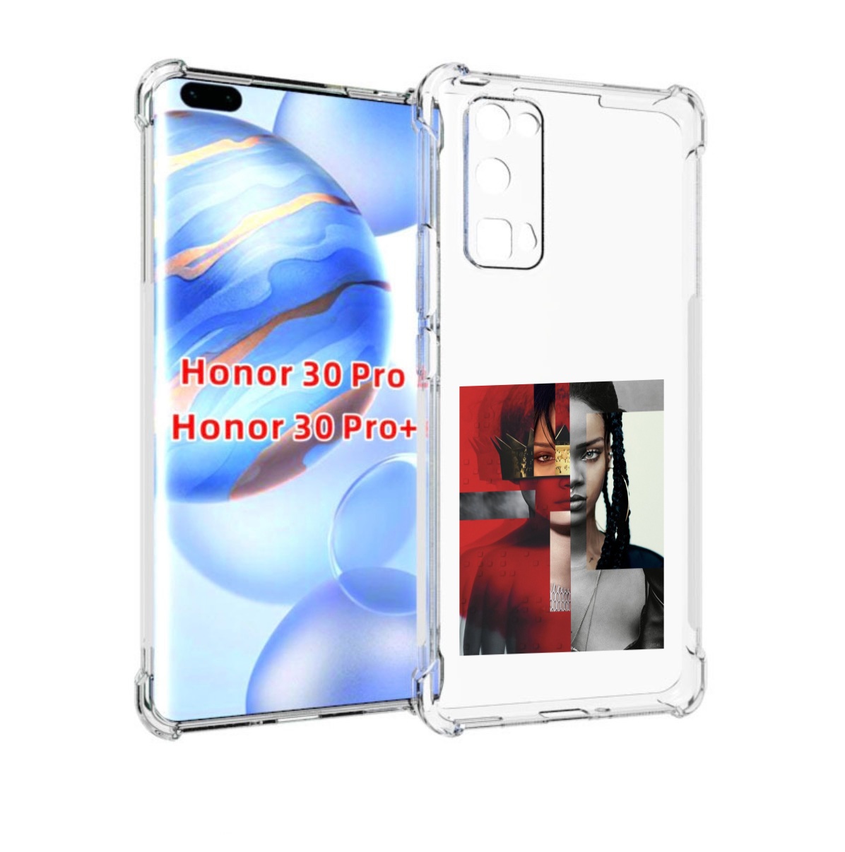 

Чехол бампер MyPads Обложка-Рианна для Honor 30 Pro, Прозрачный, Tocco