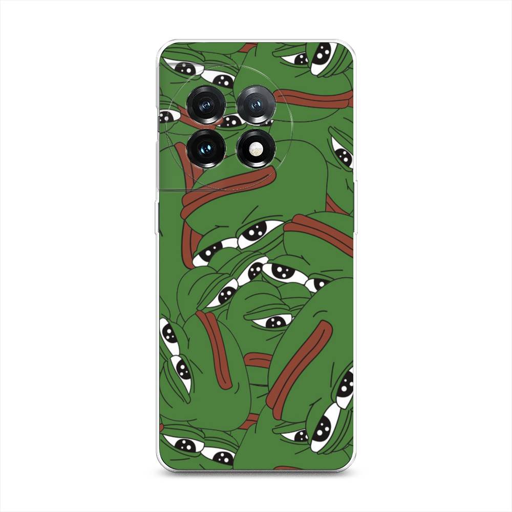 

Чехол Awog на OnePlus 11 "Печальный frog", Зеленый;белый, 153650-9