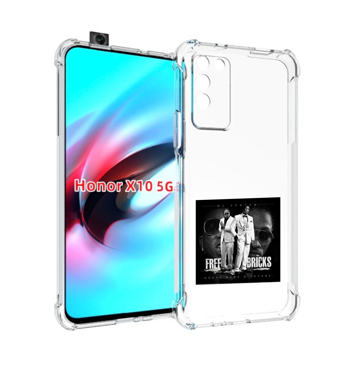 

Чехол MyPads Gucci Mane & Future - Free Bricks для Honor X10, Прозрачный, Tocco