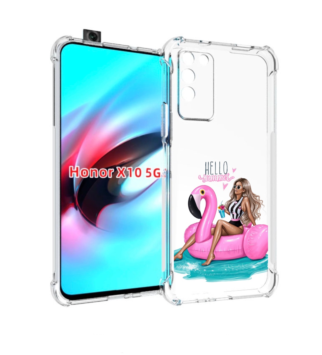 

Чехол MyPads Hello-summer для Honor X10, Прозрачный, Tocco