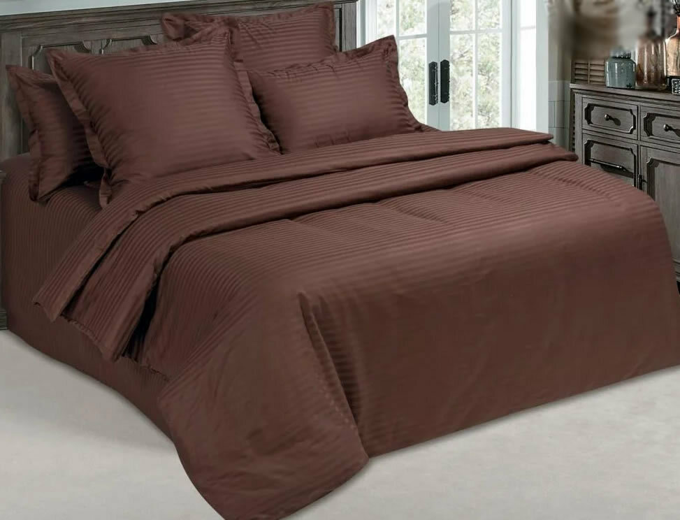 

Пододеяльник Maktex из страйп-сатина 200 х 220 Шоколад 1х1, Коричневый, Пододеяльники страйп-сатина 125
