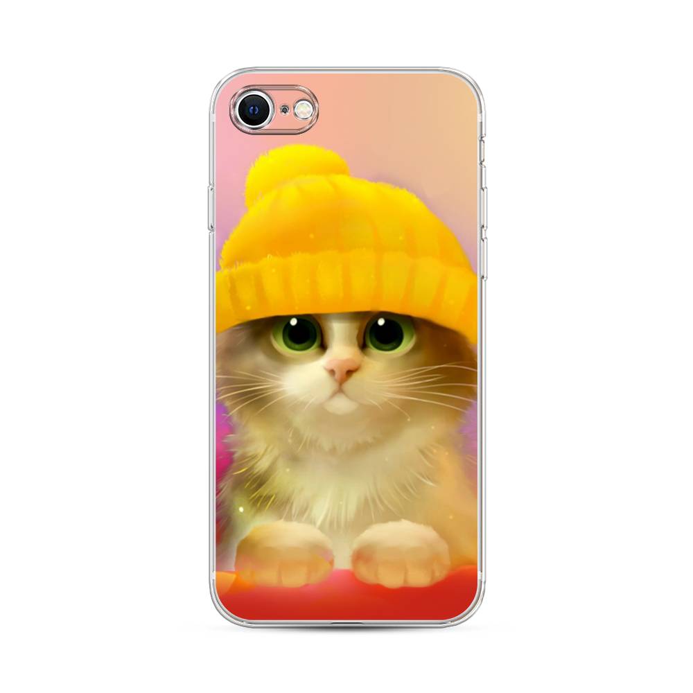 фото Силиконовый чехол "котенок в желтой шапке" на apple iphone se 2022 awog