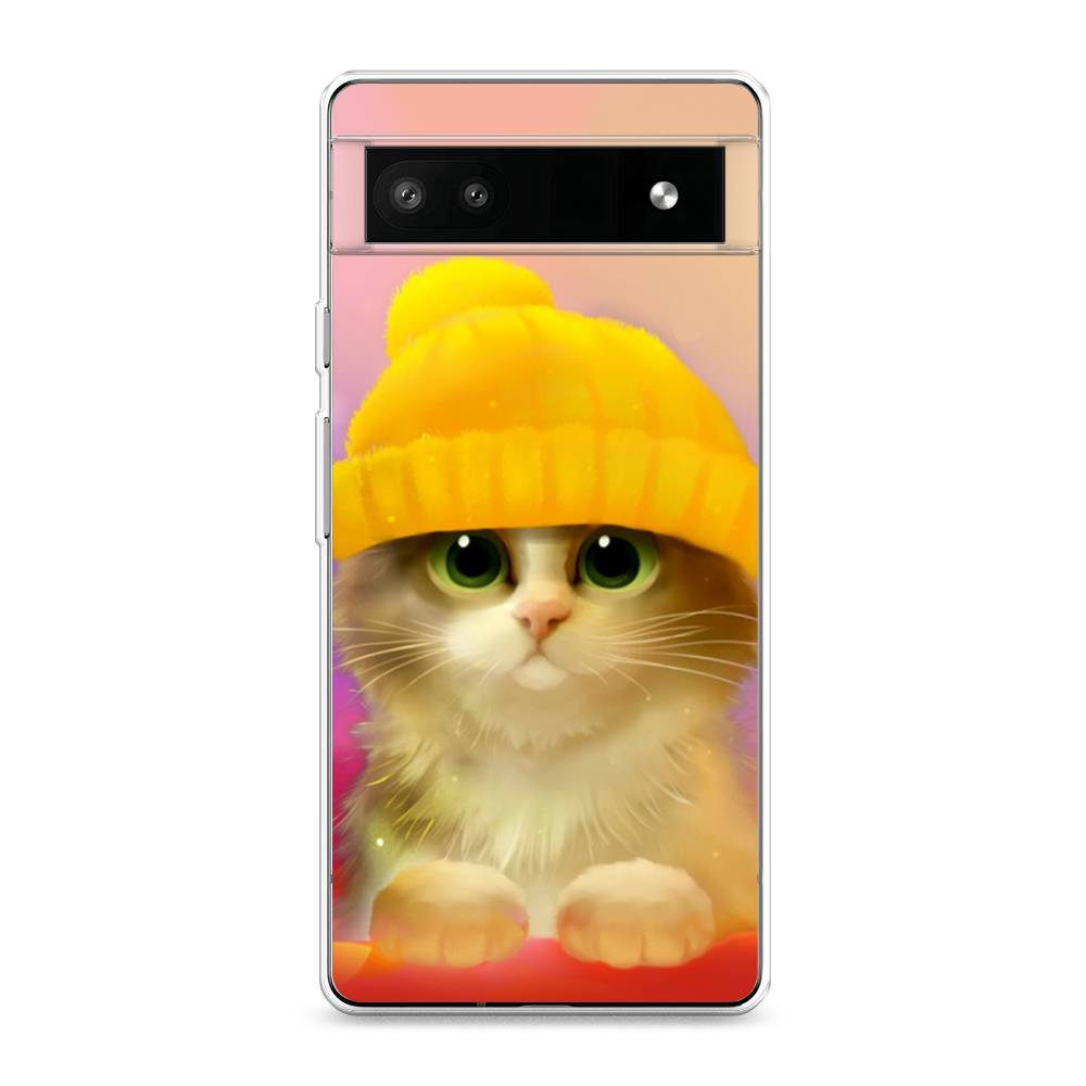 фото Силиконовый чехол "котенок в желтой шапке" на google pixel 6a awog