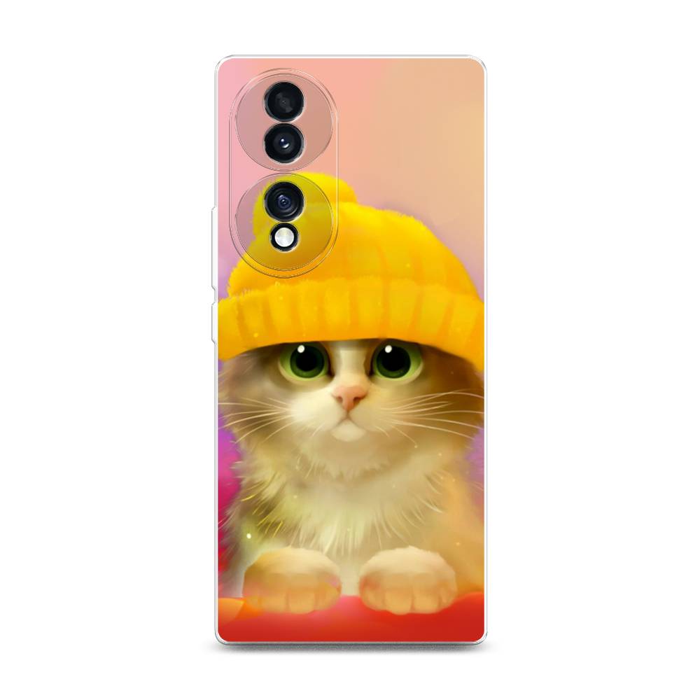 фото Силиконовый чехол "котенок в желтой шапке" на honor 70 awog