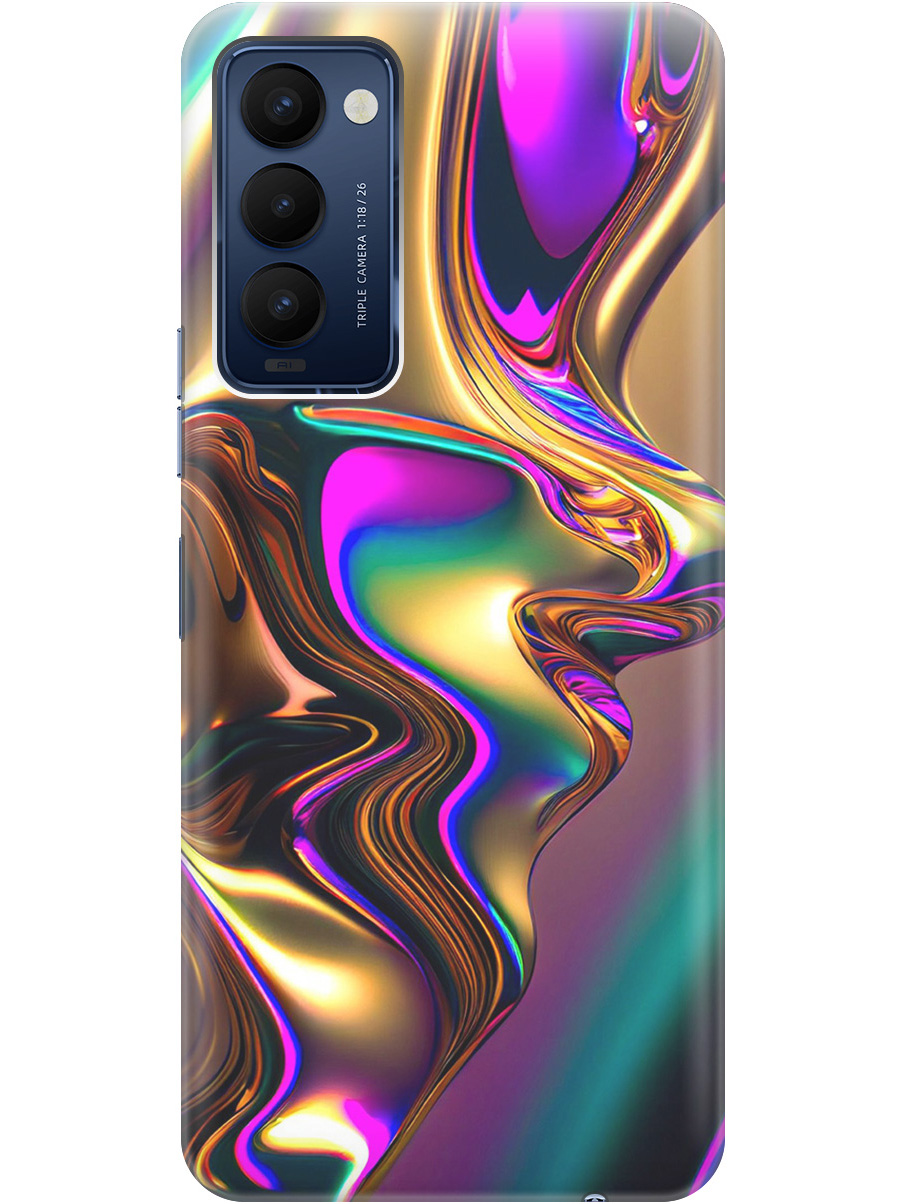

Силиконовый чехол на Tecno Camon 18 / 18P с принтом "Золотистая абстракция", Прозрачный;золотистый;фиолетовый, 741735931