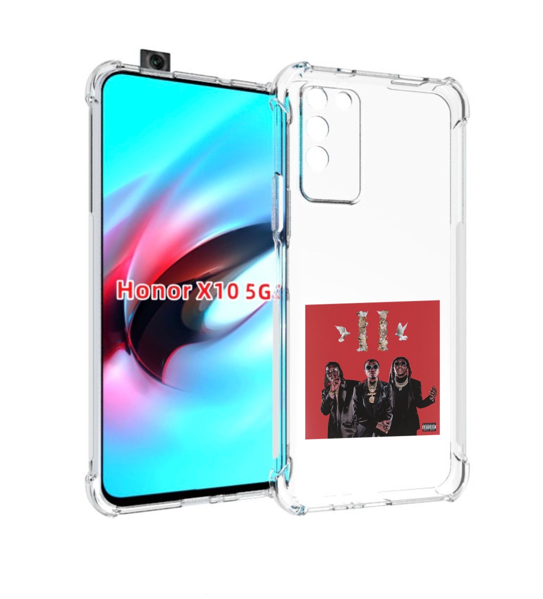 

Чехол MyPads Migos - Culture II для Honor X10, Прозрачный, Tocco
