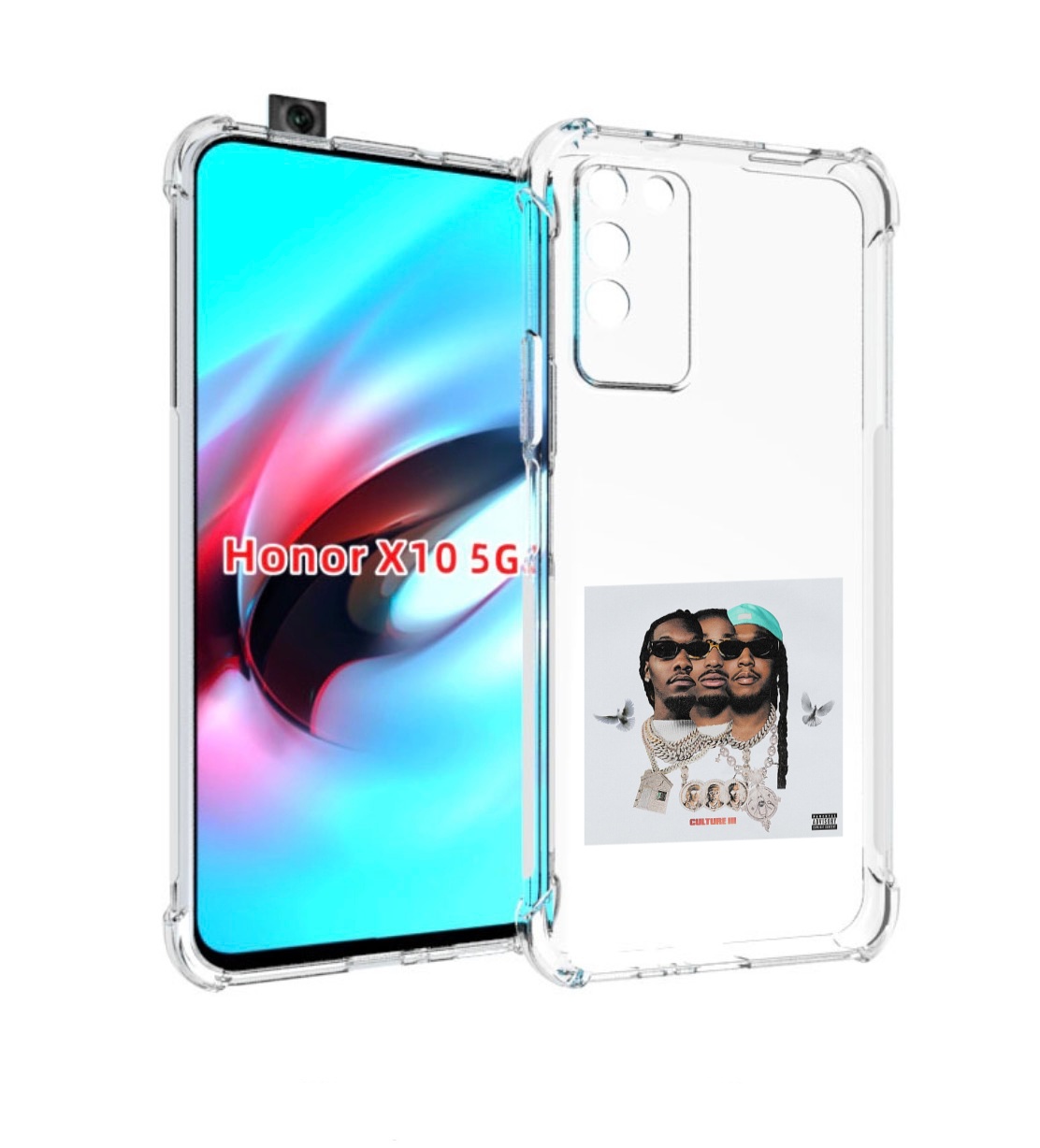 

Чехол MyPads Migos - Culture III для Honor X10, Прозрачный, Tocco