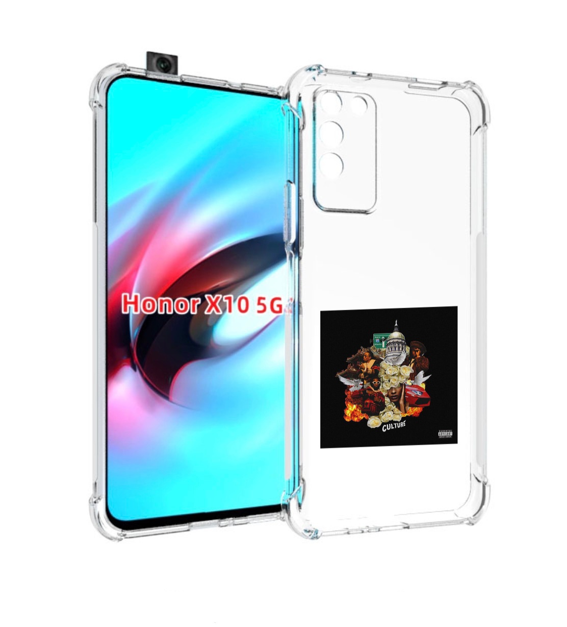 

Чехол MyPads Migos - Culture для Honor X10, Прозрачный, Tocco