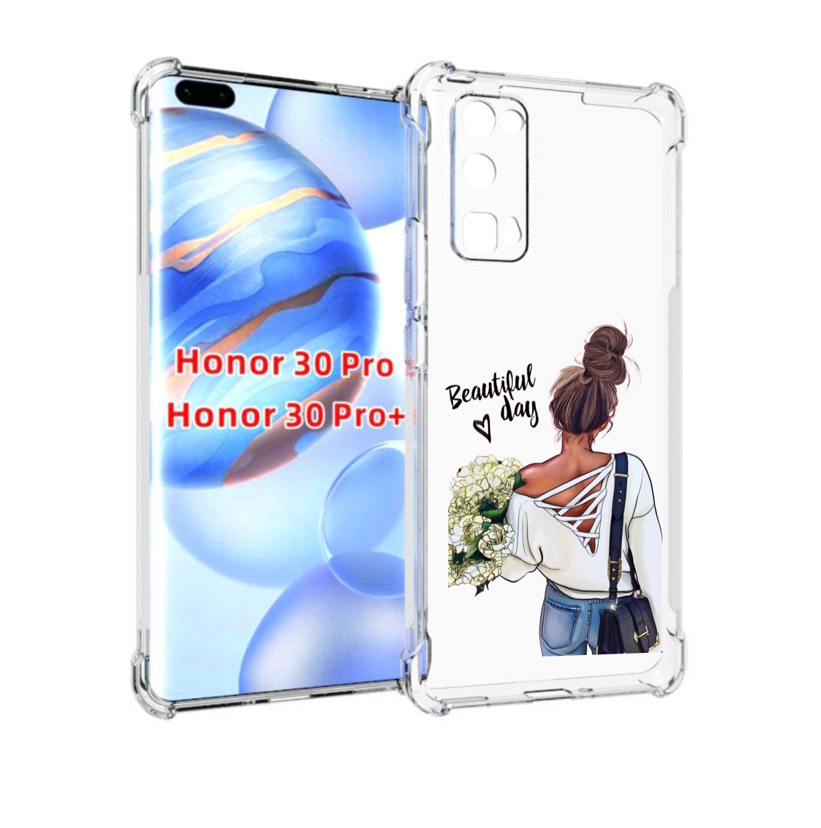

Чехол бампер MyPads Прекрасный-день для Honor 30 Pro Honor, Прозрачный, Tocco