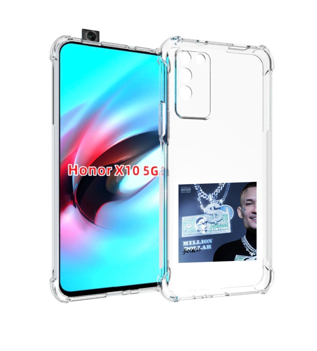 

Чехол MyPads Million Dollar, Business Morgenshtern для Honor X10, Прозрачный, Tocco
