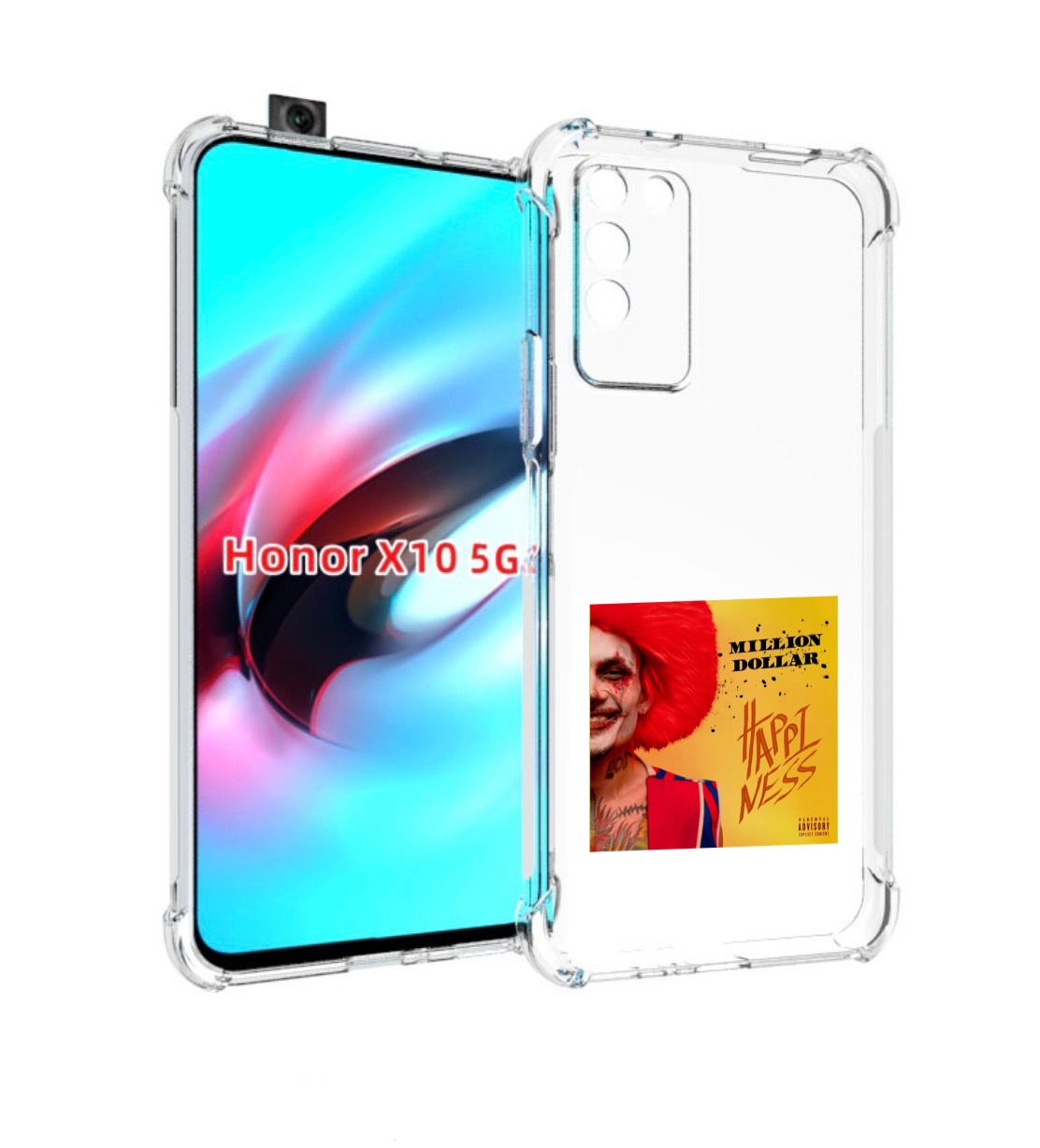 

Чехол MyPads Million Dollar, Happiness Morgenshtern для Honor X10, Прозрачный, Tocco