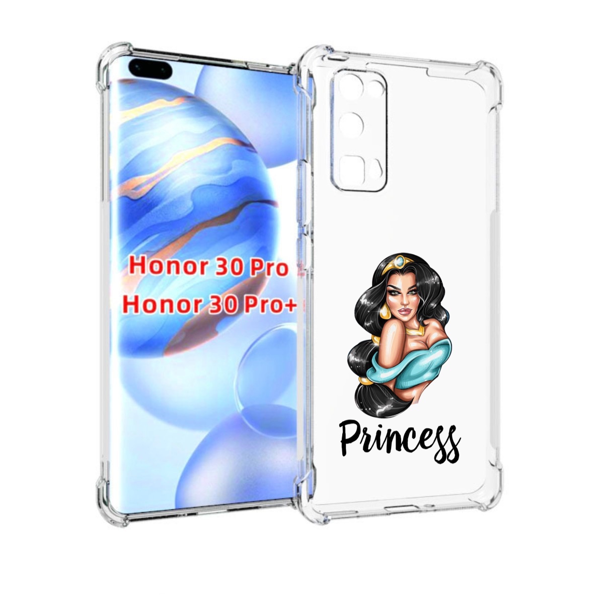 

Чехол бампер MyPads Принцесса-Жасмин женский для Honor 30, Прозрачный, Tocco