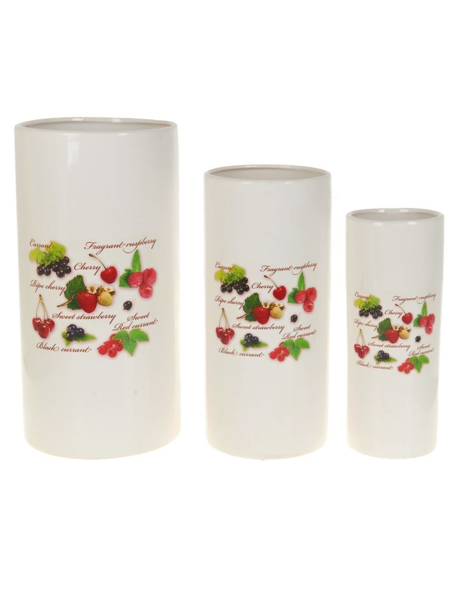 Вазы декоративные, Polystar Collection 3шт Садовая ягода