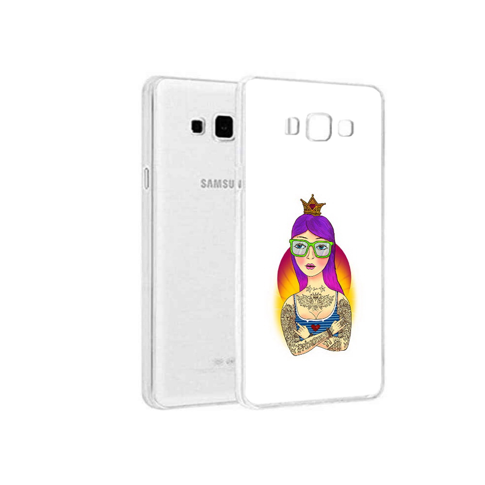 

Чехол MyPads Tocco для Samsung Galaxy A3 (2015) девушка в татуировках с короной, Прозрачный, Tocco