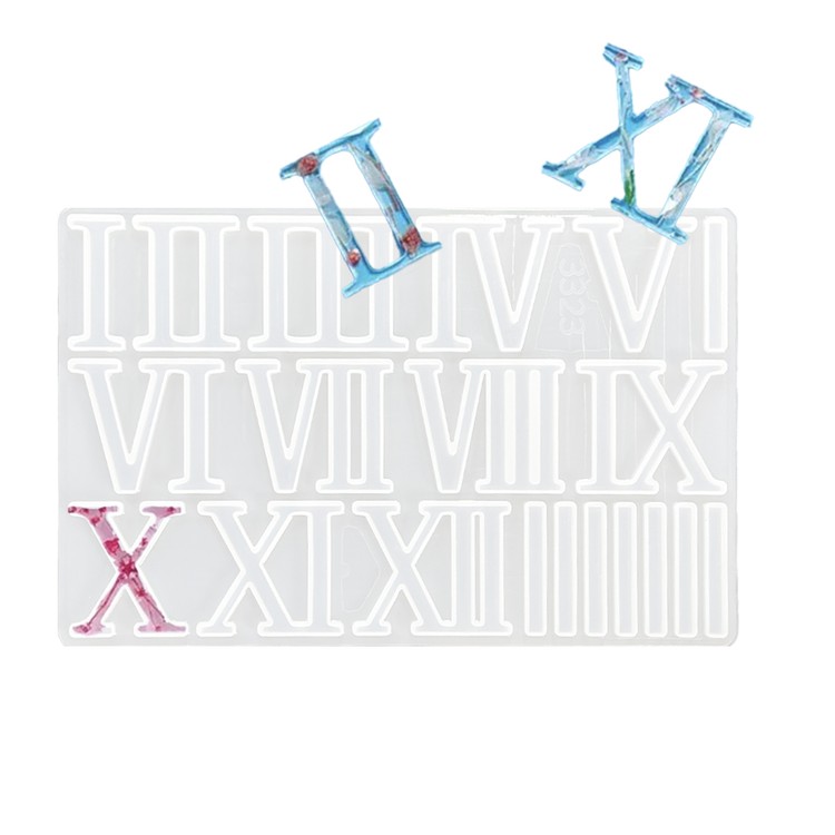 

Силиконовый молд Epoxy Master Римские цифры, 18x12см, 1 шт., Белый