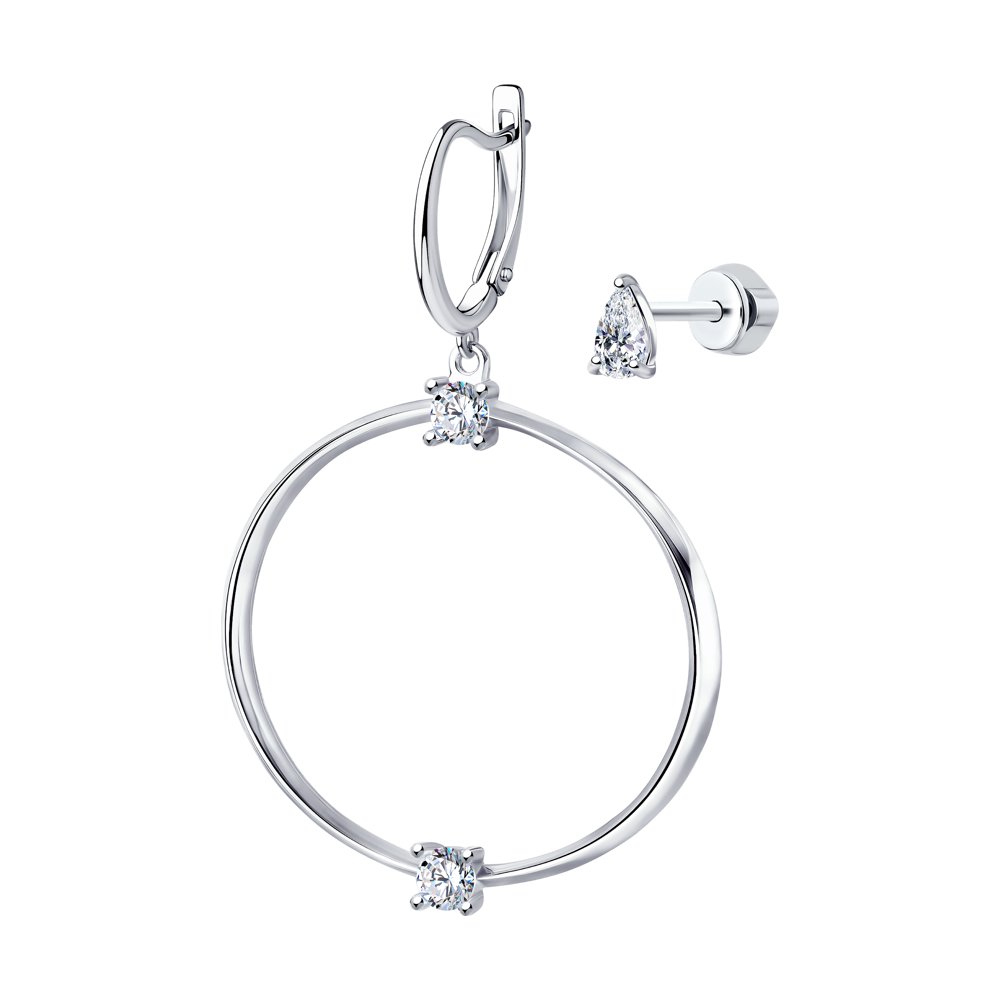 

Серьги из серебра с фианитом SOKOLOV 94024418, 94024418