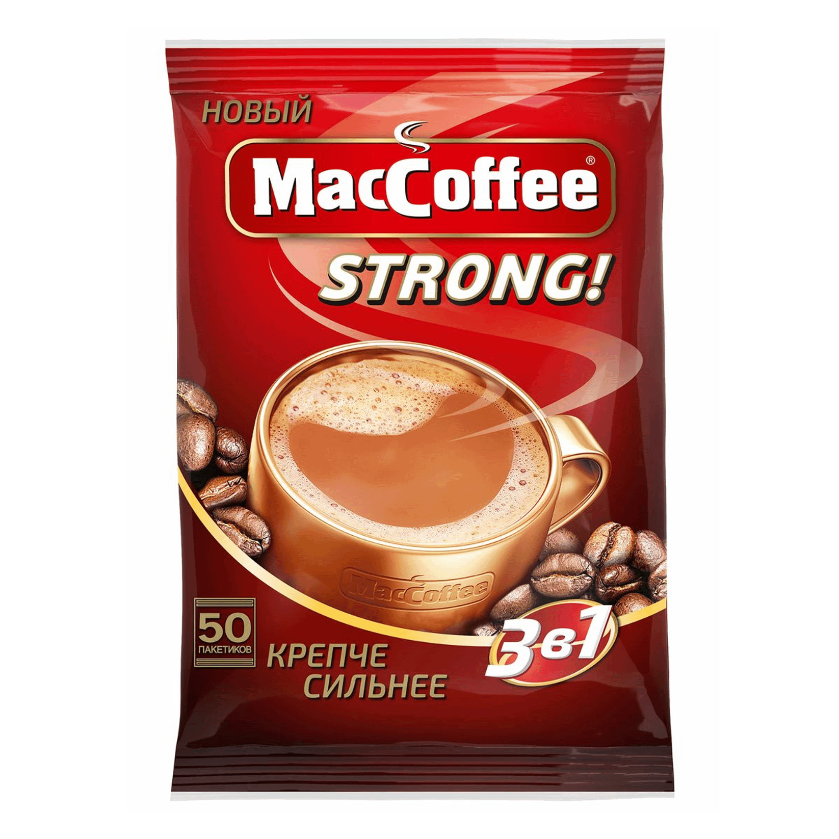 Кофейный напиток MacCoffee 3 в 1 Strong растворимый 16 г 16₽