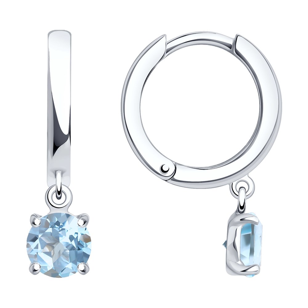 

Серьги конго из серебра SOKOLOV 92022391, топаз, 92022391