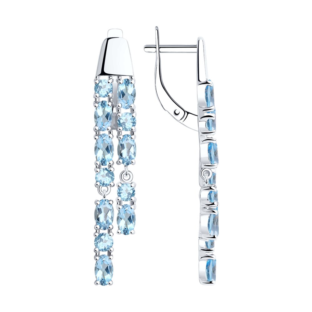 

Серьги подвески из серебра SOKOLOV 92022154, топаз, 92022154
