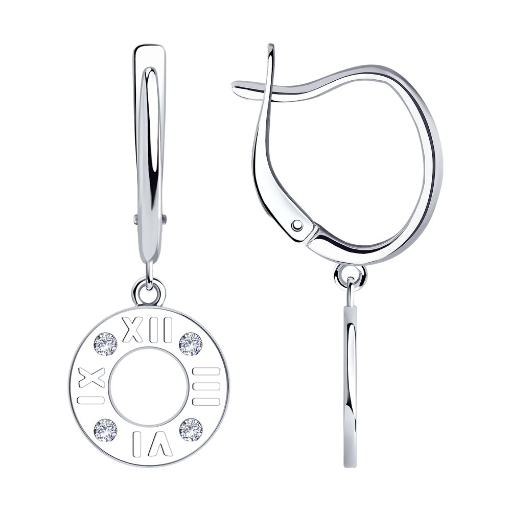 

Серьги подвески из серебра SOKOLOV 94024391, фианит, 94024391