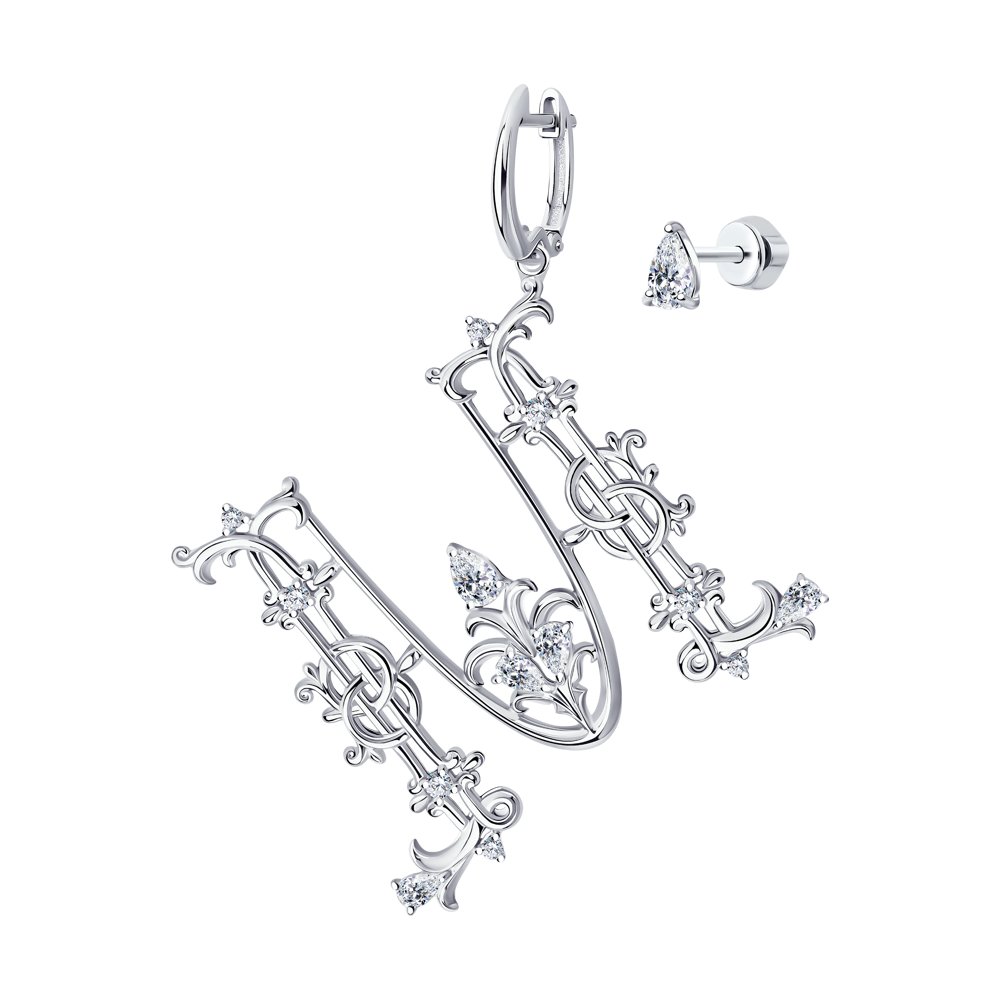 

Серьги из серебра с фианитом SOKOLOV 94024488, 94024488