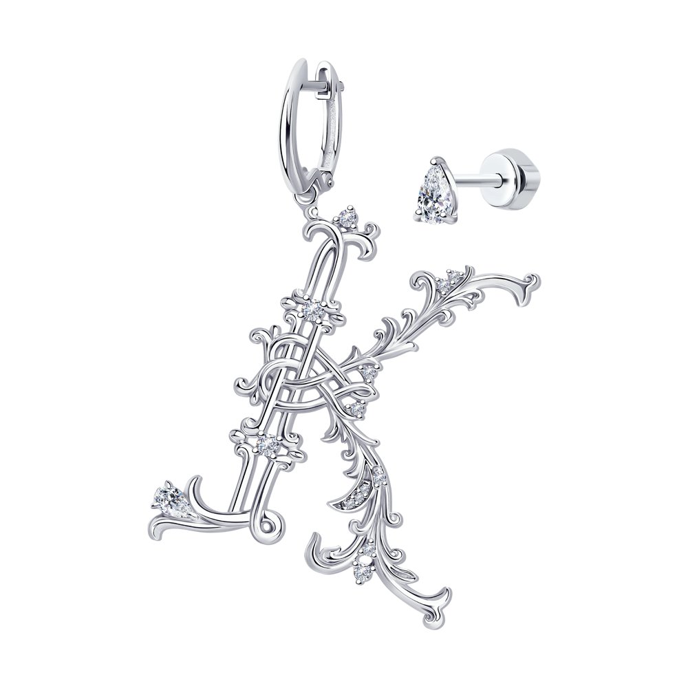 

Серьги из серебра с фианитом SOKOLOV 94024496, 94024496
