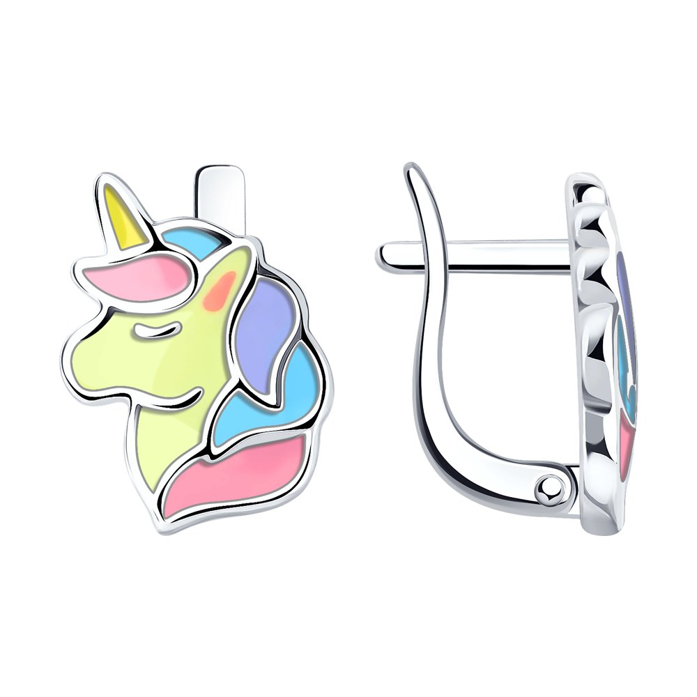 

Серьги из серебра SOKOLOV 94024308, эмаль, 94024308
