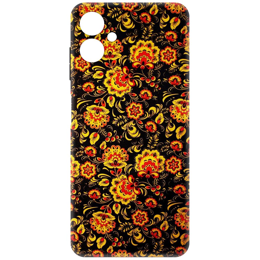 

Чехол-накладка Krutoff Soft Case Хохлома для Samsung Galaxy A06 (A065) черный