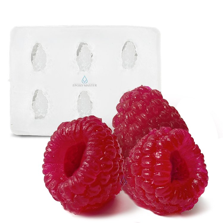 

Силиконовый молд Epoxy Master Ягоды малины 6 штук, 1 молд, Белый