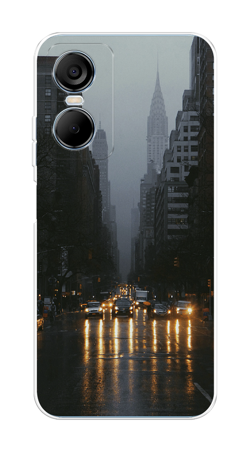 

Чехол на Tecno Pop 6 Pro "Дождливый Нью Йорк", Черный;серый, 302750-1