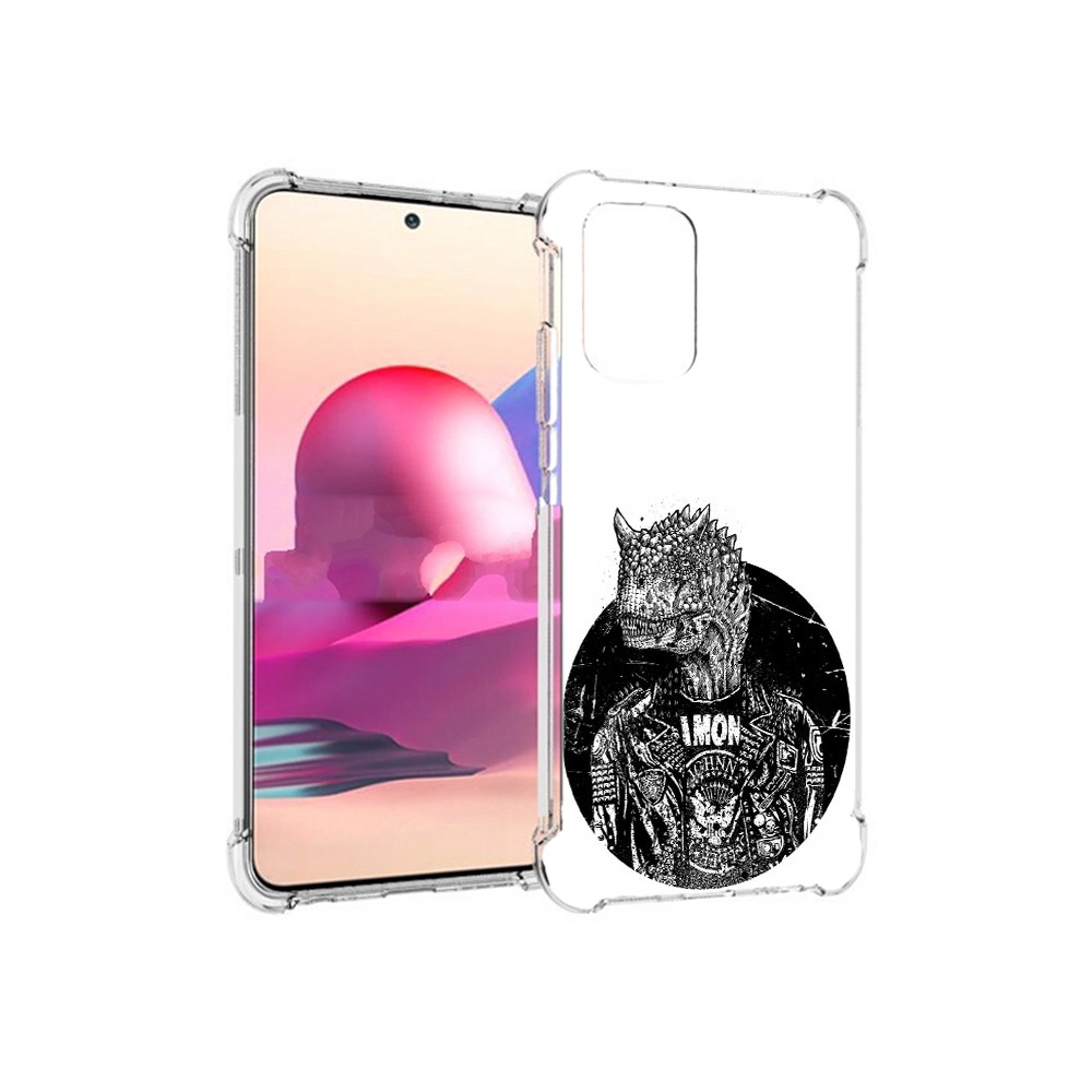 

Чехол MyPads Tocco для Xiaomi Redmi Note 10S динозавр в куртке (PT158704.257.328), Прозрачный, Tocco