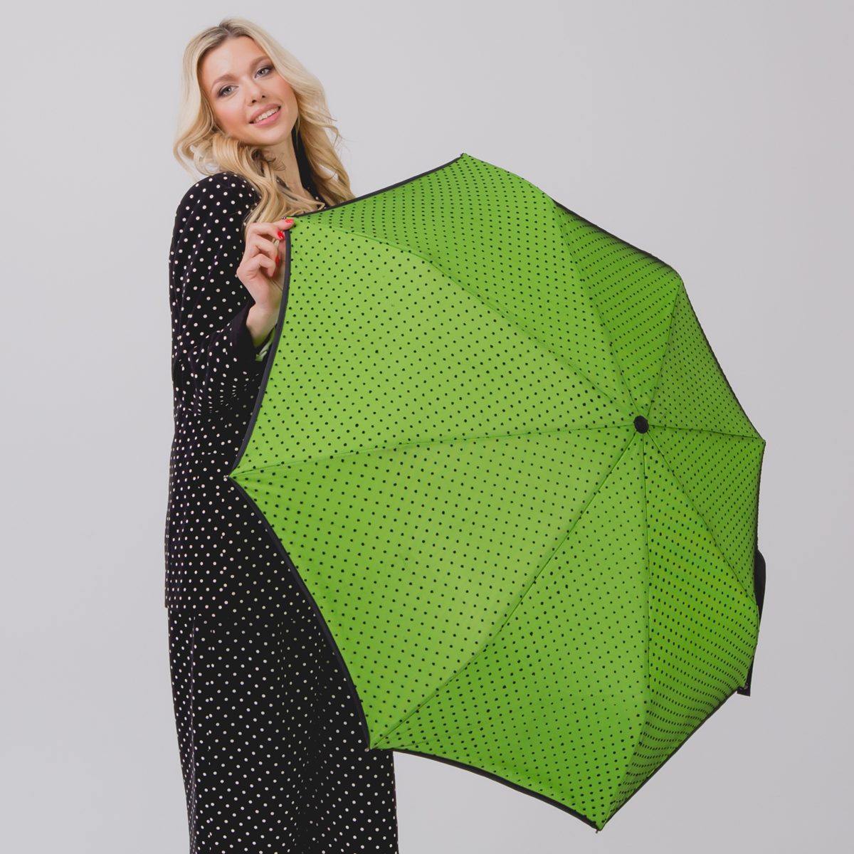 Зонт складной женский автоматический Flioraj 22002 FJ зеленый
