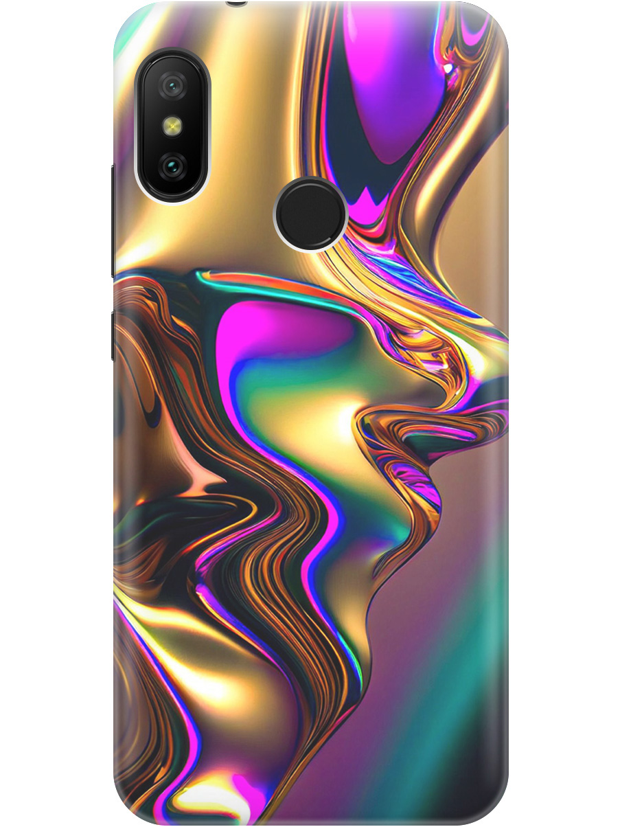 

Силиконовый чехол на Xiaomi Mi A2 Lite / Redmi 6 Pro с принтом "Золотистая абстракция", Прозрачный;золотистый;фиолетовый, 718586931